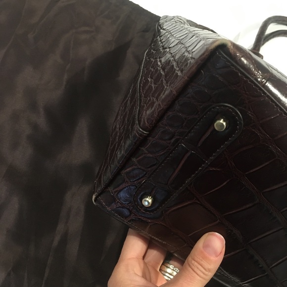 Roberto Cavalli Croc Embossed Leather Tote - Picture 4 of 8